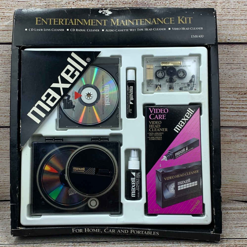 Maxell Entertainment Maintenance Kit EMK400 CD Laser Lens‎ Audio Video Cleaner